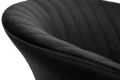 Miliboo Chaise Design-Chaise design noire en tissu velours et métal REQUIEM