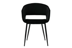 Miliboo Chaise Design-Chaise design noire en tissu velours et métal PRISMA