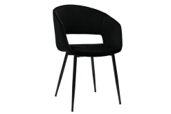 Miliboo Chaise Design-Chaise design noire en tissu velours et métal PRISMA