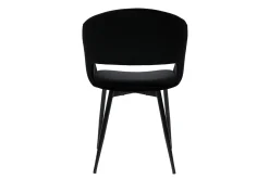 Miliboo Chaise Design-Chaise design noire en tissu velours et métal PRISMA