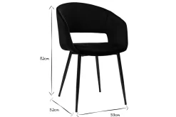 Miliboo Chaise Design-Chaise design noire en tissu velours et métal PRISMA