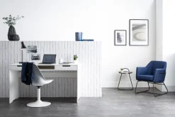 Miliboo Chaise Design-Chaise design pivotant blanc mat STEEVY V2