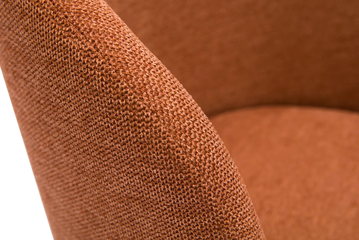 Miliboo Chaise Design-Chaise design pivotante 360° en tissu effet velours texturé terre brulée et métal noir VANITY