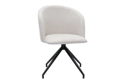 Miliboo Chaise Design-Chaise design pivotante 360° en tissu effet velours texturé beige et métal noir VANITY