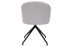 Miliboo Chaise Design-Chaise design pivotante 360° en tissu effet velours texturé beige et métal noir VANITY