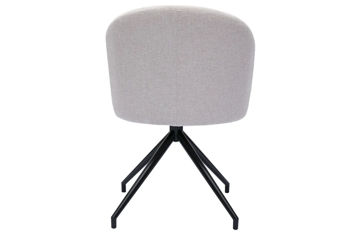 Miliboo Chaise Design-Chaise design pivotante 360° en tissu effet velours texturé beige et métal noir VANITY
