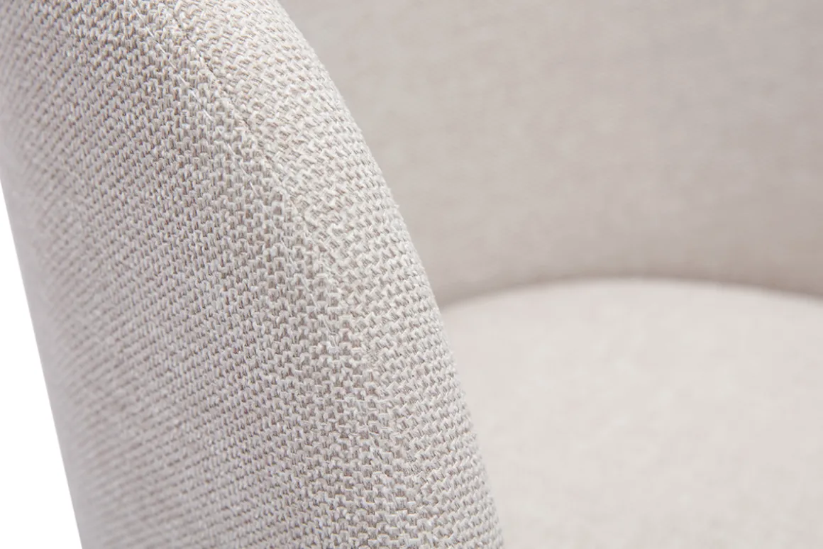 Miliboo Chaise Design-Chaise design pivotante 360° en tissu effet velours texturé beige et métal noir VANITY