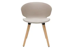 Miliboo Chaise Design-Chaise design taupe et bois clair WING