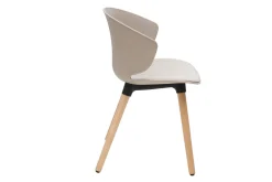 Miliboo Chaise Design-Chaise design taupe et bois clair WING