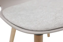 Miliboo Chaise Design-Chaise design taupe et bois clair WING