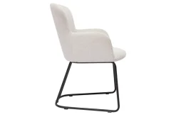 Miliboo Chaise Design-Chaise en tissu effet velours texturé beige et métal noir BRITT