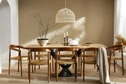 Miliboo Chaise Design-Chaise ethnique en bois teck massif et cannage rotin NEGARA