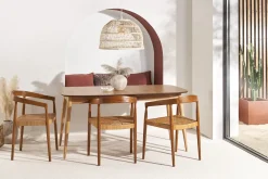 Miliboo Chaise Design-Chaise ethnique en bois teck massif et cannage rotin NEGARA