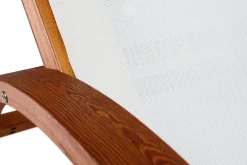 Miliboo Chaise Longue-Chaise longue bain de soleil blanc cassé et bois massif BIARRITZ