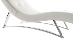 Miliboo Fauteuil Relax|Voir Tous Les Fauteuils-Chaise longue design blanc et acier chromé BARTY