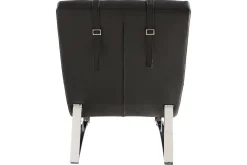 Miliboo Fauteuil Relax|Voir Tous Les Fauteuils-Chaise longue design noir et acier chromé BARTY