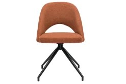 Miliboo Chaise Design-Chaise pivotante 360° en tissu effet velours texturé terre brûlée et métal noir COSETTE