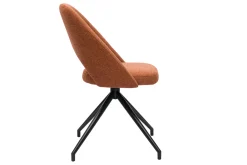 Miliboo Chaise Design-Chaise pivotante 360° en tissu effet velours texturé terre brûlée et métal noir COSETTE