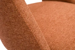 Miliboo Chaise Design-Chaise pivotante 360° en tissu effet velours texturé terre brûlée et métal noir COSETTE