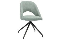 Miliboo Chaise Design-Chaise pivotante 360° en tissu effet velours texturé vert céladon et métal noir COSETTE