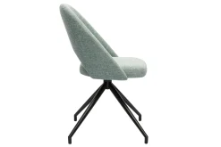 Miliboo Chaise Design-Chaise pivotante 360° en tissu effet velours texturé vert céladon et métal noir COSETTE