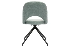 Miliboo Chaise Design-Chaise pivotante 360° en tissu effet velours texturé vert céladon et métal noir COSETTE