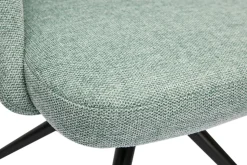 Miliboo Chaise Design-Chaise pivotante 360° en tissu effet velours texturé vert céladon et métal noir COSETTE