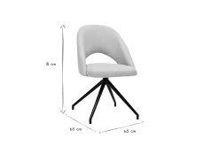 Miliboo Chaise Design-Chaise pivotante 360° en tissu effet velours texturé beige et métal noir COSETTE