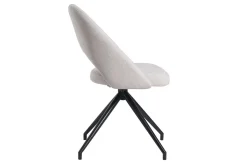 Miliboo Chaise Design-Chaise pivotante 360° en tissu effet velours texturé beige et métal noir COSETTE