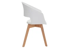 Miliboo Chaise Design-Chaise scandinave blanche et bois clair massif PRISMA