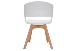 Miliboo Chaise Design-Chaise scandinave blanche et bois clair massif PRISMA