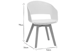 Miliboo Chaise Design-Chaise scandinave blanche et bois clair massif PRISMA