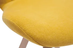 Miliboo Chaise Design-Chaise scandinave en tissu effet velours jaune moutarde et bois clair ANYA