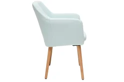 Miliboo Fauteuil Design|Voir Tous Les Fauteuils-Chaise scandinave en tissu menthe à l'eau et bois clair massif ALEYNA