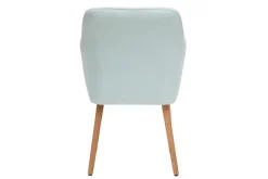 Miliboo Fauteuil Design|Voir Tous Les Fauteuils-Chaise scandinave en tissu menthe à l'eau et bois clair massif ALEYNA