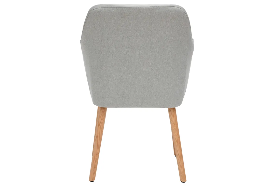 Miliboo Fauteuil Design|Voir Tous Les Fauteuils-Chaise scandinave en tissu gris clair et bois clair ALEYNA