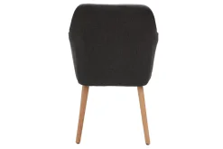 Miliboo Fauteuil Design|Voir Tous Les Fauteuils-Chaise scandinave en tissu gris anthracite et bois clair ALEYNA