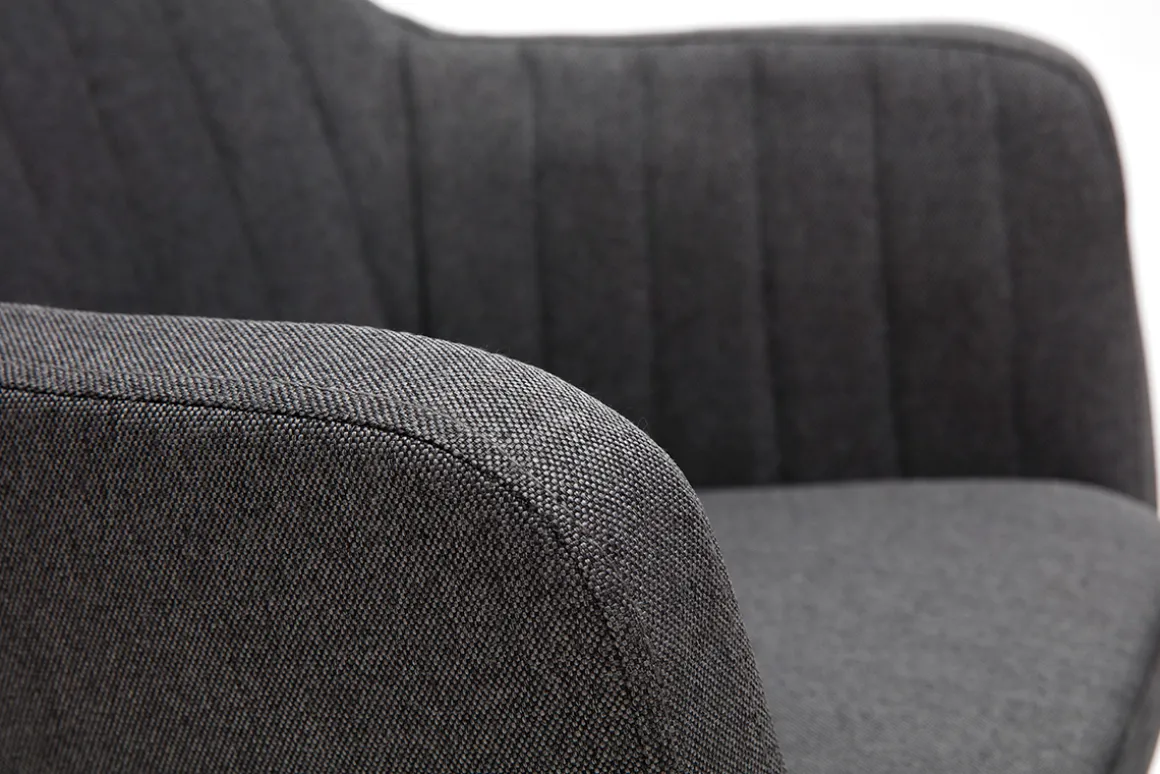 Miliboo Fauteuil Design|Voir Tous Les Fauteuils-Chaise scandinave en tissu gris anthracite et bois clair ALEYNA