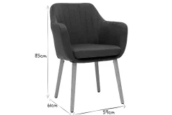 Miliboo Fauteuil Design|Voir Tous Les Fauteuils-Chaise scandinave en tissu gris anthracite et bois clair ALEYNA