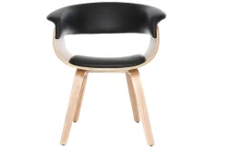 Miliboo Fauteuil Design|Voir Tous Les Fauteuils-Chaise scandinave noir et bois clair OKTAV