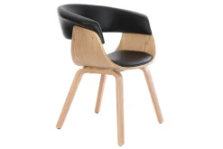 Miliboo Fauteuil Design|Voir Tous Les Fauteuils-Chaise scandinave noir et bois clair OKTAV
