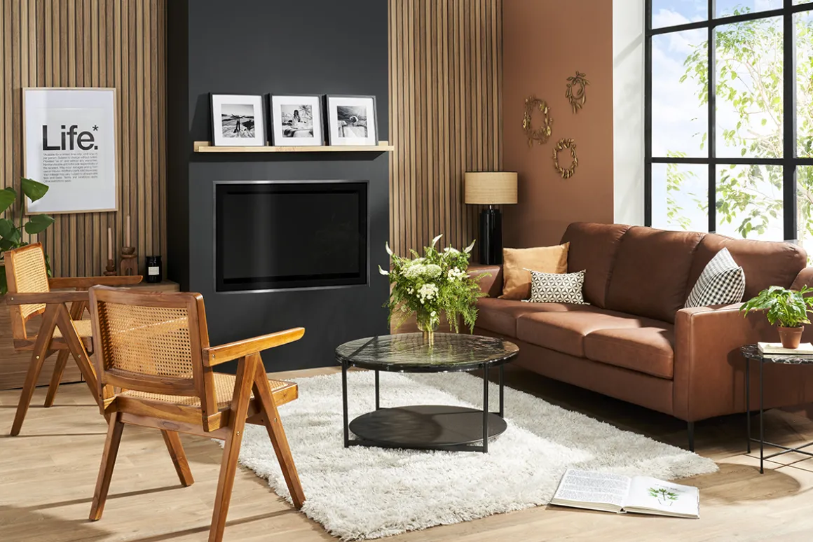 Miliboo Chaise Design|Chaise En Bois-Chaise vintage en bois teck massif et cannage rotin JANNIE