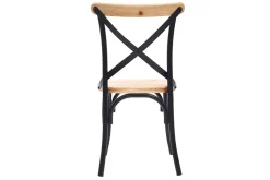 Miliboo Chaise Design|Chaise En Bois-Chaises bistrot bois clair massif et métal noir (lot de 2) JAKE