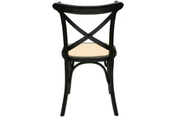 Miliboo Chaise Design|Chaise En Bois-Chaises bistrot en bois noir et cannage en rotin (lot de 2) MARCEL