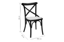 Miliboo Chaise Design|Chaise En Bois-Chaises bistrot en bois noir et cannage en rotin (lot de 2) MARCEL