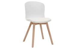 Miliboo Chaise Design-Chaises blanches et bois clair massif (lot de 2) ARISTA