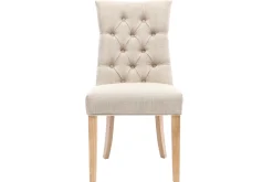 Miliboo Chaise Design-Chaises classiques en tissu lin naturel et bois clair massif (lot de 2) VOLTAIRE