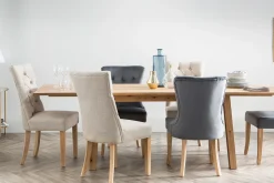 Miliboo Chaise Design-Chaises classiques en tissu lin naturel et bois clair massif (lot de 2) VOLTAIRE