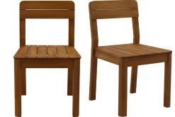 Miliboo Chaise De Jardin-Chaises de jardin en bois massif (lot de 2) AKIS