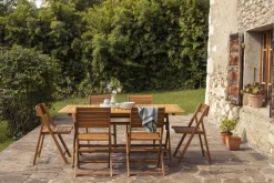 Miliboo Chaise De Jardin-Chaises de jardin pliantes en bois massif (lot de 2) DIEGO